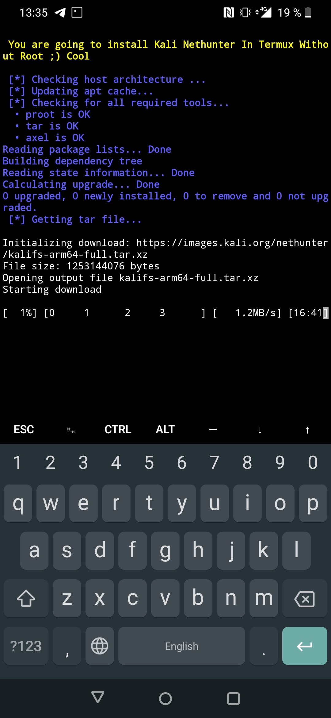 run and setup kali nethunter in android termux